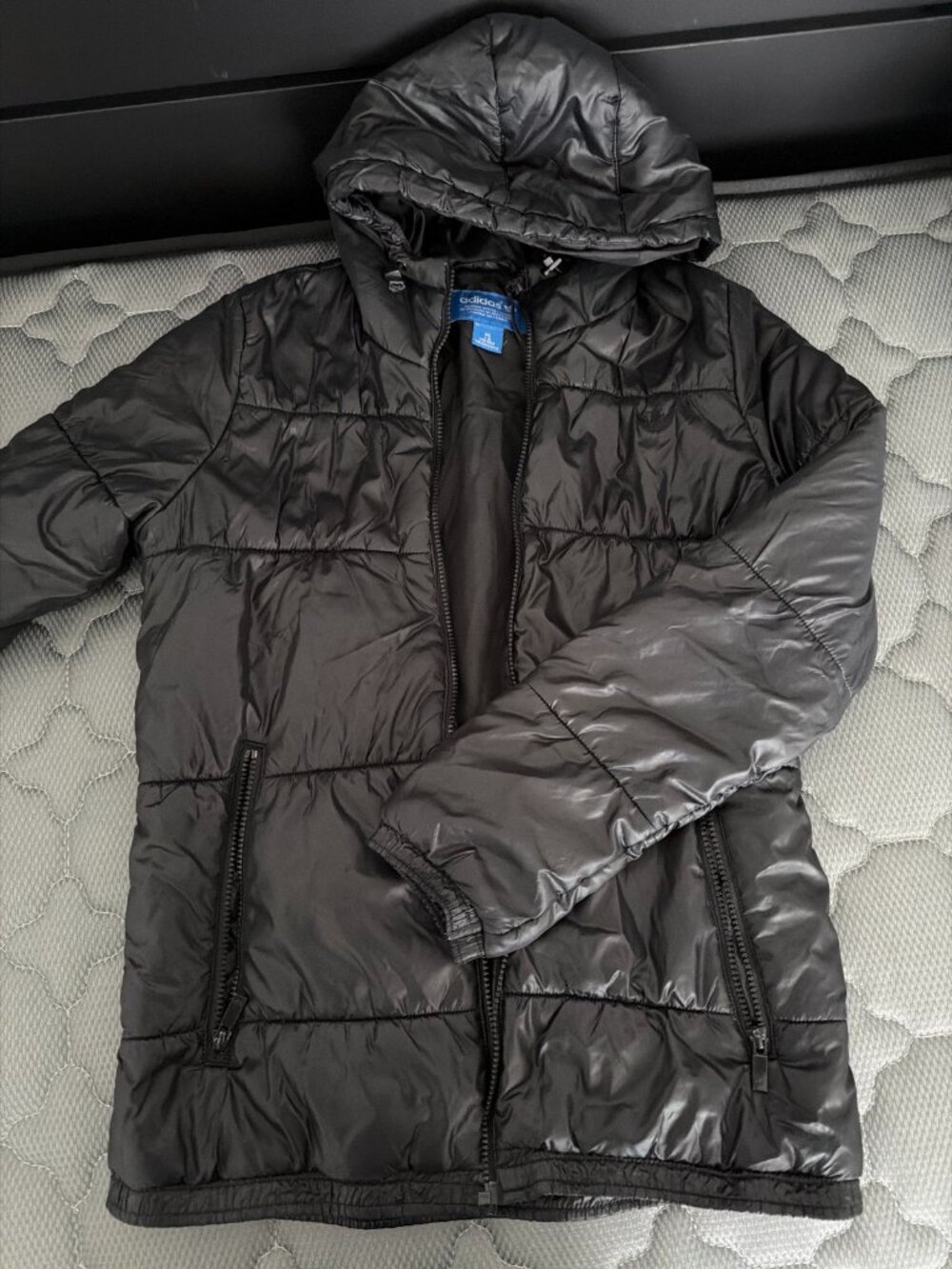 Adidas Black Hooded Puffer Jacket